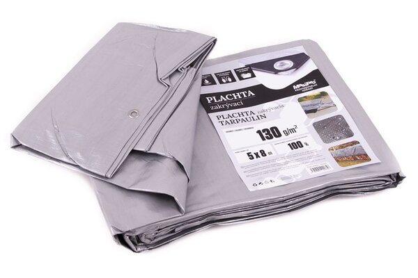 Plachta 5 x 8 m ŠEDÁ 130g